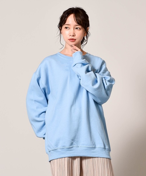 JERZEES（ジャージーズ）の「JERZEES ジャージーズ 裏起毛 クルーネック カラースウェットトレーナー 無地（スウェット・メンズ・ホワイト/ブラック/ネイビー/杢グレー/オリーブ/パープル/オレンジ/サンドベージュ/サックスブルー・S/M/L/XL）」の7枚目の写真