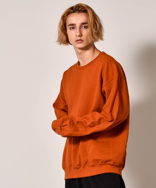 JERZEES（ジャージーズ）の「JERZEES ジャージーズ 裏起毛 クルーネック カラースウェットトレーナー 無地（スウェット・メンズ・ホワイト/ブラック/ネイビー/杢グレー/オリーブ/パープル/オレンジ/サンドベージュ/サックスブルー・S/M/L/XL）」の9枚目の写真