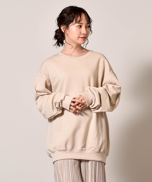 JERZEES（ジャージーズ）の「JERZEES ジャージーズ 裏起毛 クルーネック カラースウェットトレーナー 無地（スウェット・メンズ・ホワイト/ブラック/ネイビー/杢グレー/オリーブ/パープル/オレンジ/サンドベージュ/サックスブルー・S/M/L/XL）」の4枚目の写真