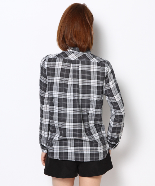 LB-03（エルビー・ゼロスリー）の「CHECK WORKシャツ（シャツ/ブラウス・レディース・ブラック系/ネイビー系・FREE）」の6枚目の写真