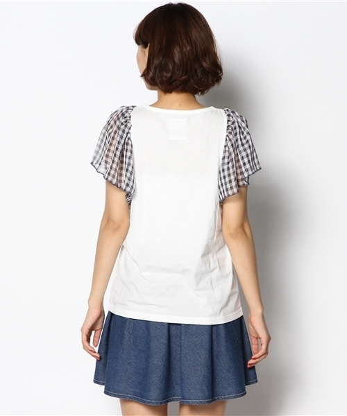 Kastane（カスタネ）の「【Kastane】袖シフォンプルオーバー（Tシャツ/カットソー・レディース・その他18/クリーム/ネイビー/オフホワイト/その他20/ホワイト・FREE）」の11枚目の写真