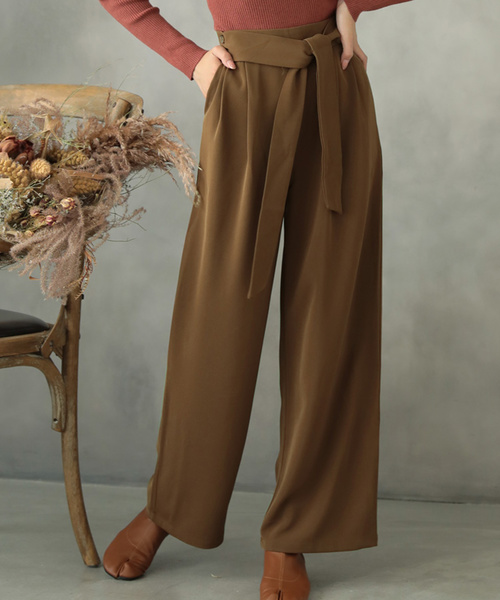 セール ウエストリボンワイドパンツ パンツ Donoban ドノバン のファッション通販 Zozotown