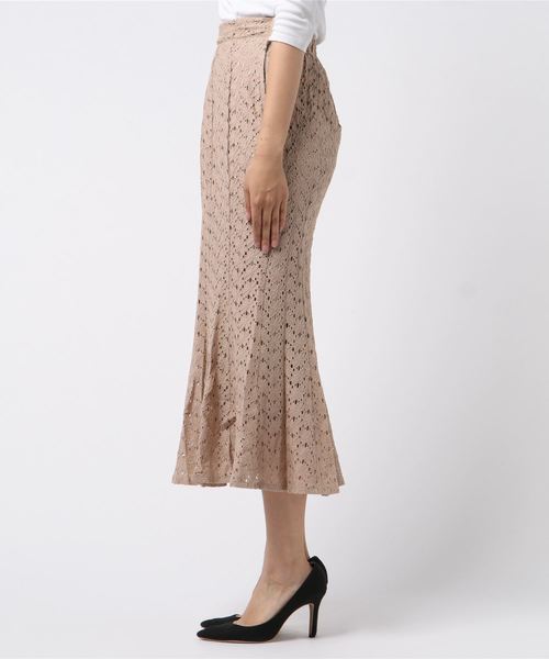 flower（フラワー）の「フラッターレーススカート（スカート・レディース・ベージュ/ブルー・FREE）」の4枚目の写真