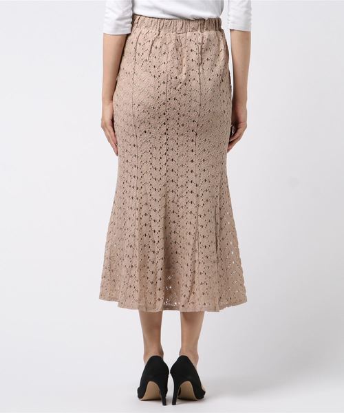 flower（フラワー）の「フラッターレーススカート（スカート・レディース・ベージュ/ブルー・FREE）」の3枚目の写真