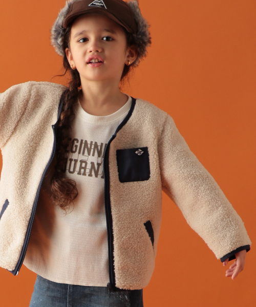 BAYFLOW（ベイフロー）の「[KIDS]ボアブルゾン（ブルゾン・キッズ・オフホワイト/ブラウン系その他・MEDIUM/XX-LARGE/LARGE/X-LARGE）」の1枚目の写真