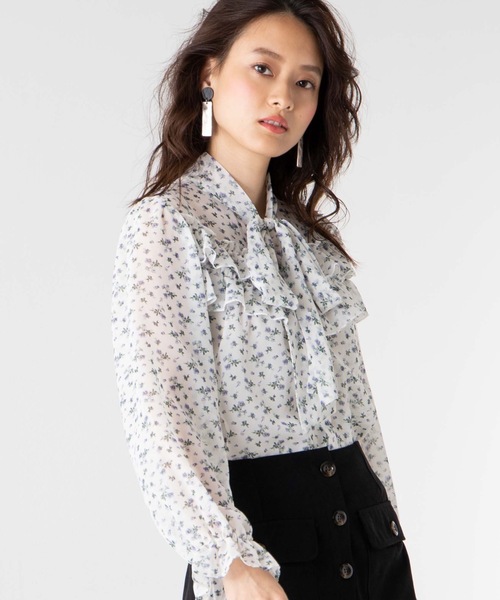 WEGO(ウィゴー)の「WEGO/シアーボウタイブラウス(シャツ/ブラウス・レディース・ホワイト/ブラック/その他1・FREE)」の1枚目の写真