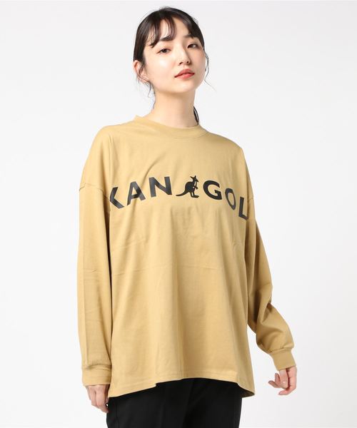 KANGOL(カンゴール)の「KANGOL×NOUNO/カンゴール KGSA-NN1921 ロンT(Tシャツ/カットソー・レディース・ブラック/ホワイト/ベージュ/オリーブ・L/M)」の3枚目の写真