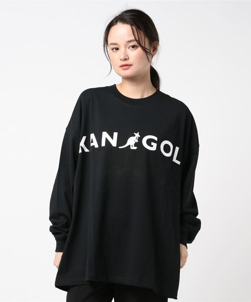 KANGOL(カンゴール)の「KANGOL×NOUNO/カンゴール KGSA-NN1921 ロンT(Tシャツ/カットソー・レディース・ブラック/ホワイト/ベージュ/オリーブ・L/M)」の1枚目の写真