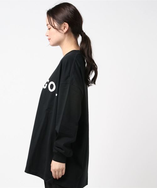 KANGOL(カンゴール)の「KANGOL×NOUNO/カンゴール KGSA-NN1921 ロンT(Tシャツ/カットソー・レディース・ブラック/ホワイト/ベージュ/オリーブ・L/M)」の5枚目の写真