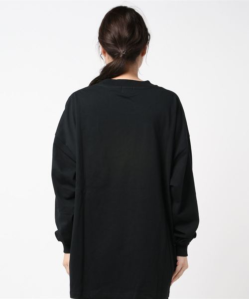 KANGOL(カンゴール)の「KANGOL×NOUNO/カンゴール KGSA-NN1921 ロンT(Tシャツ/カットソー・レディース・ブラック/ホワイト/ベージュ/オリーブ・L/M)」の6枚目の写真