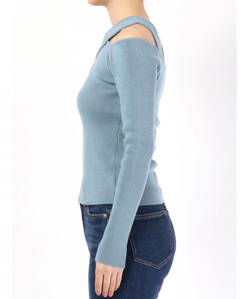 EMODA(エモダ)の「クロスネックフィットニット(ニット/セーター・レディース・ホワイト/ブルー/ブラック・FREE)」の9枚目の写真