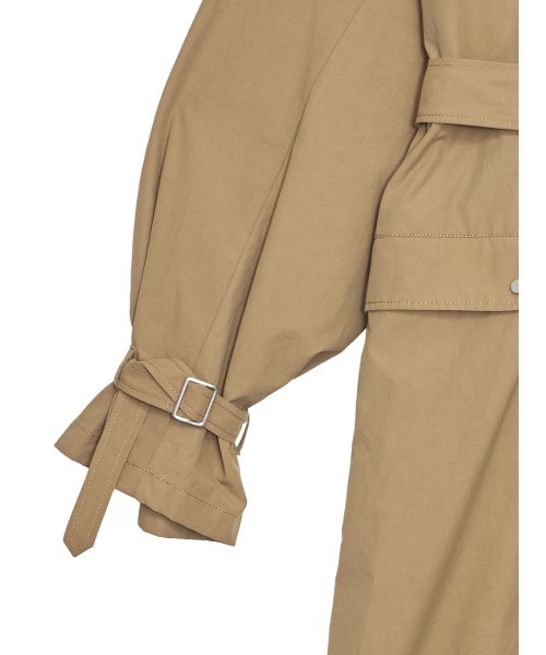 Ameri（アメリ）の「OVER MOTORCYCLE COAT（トレンチコート・レディース・ベージュ/ピンク/スミクロ・FREE）」の19枚目の写真