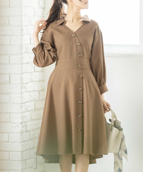 12Twelve Agenda(トゥエルブ アジェンダ)の「イレヘムシャツワンピース(シャツワンピース・レディース・ブラウン/グレイッシュベージュ/ピンク・M)」の7枚目の写真