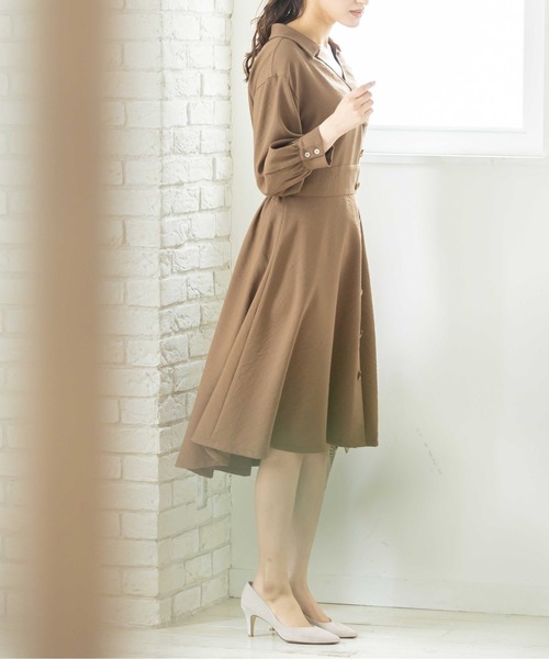 12Twelve Agenda(トゥエルブ アジェンダ)の「イレヘムシャツワンピース(シャツワンピース・レディース・ブラウン/グレイッシュベージュ/ピンク・M)」の9枚目の写真