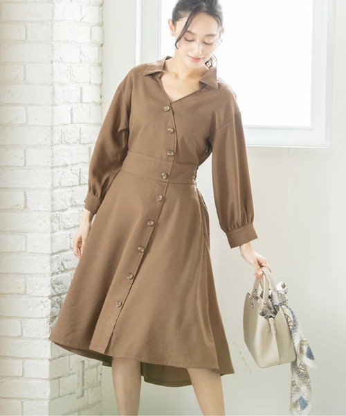 12Twelve Agenda(トゥエルブ アジェンダ)の「イレヘムシャツワンピース(シャツワンピース・レディース・ブラウン/グレイッシュベージュ/ピンク・M)」の12枚目の写真