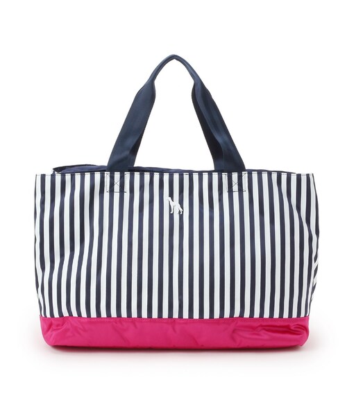 adabat（アダバット）の「ストライプ柄ボストンバッグ（ボストンバッグ・レディース・シルバー/ピンク系/ワインレッド・00）」の8枚目の写真