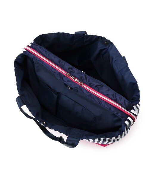 adabat（アダバット）の「ストライプ柄ボストンバッグ（ボストンバッグ・レディース・シルバー/ピンク系/ワインレッド・00）」の5枚目の写真