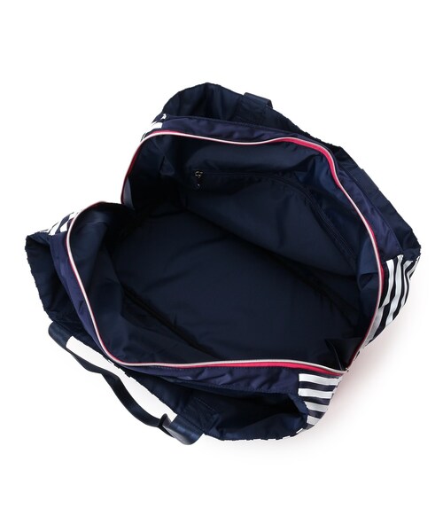 adabat（アダバット）の「ストライプ柄ボストンバッグ（ボストンバッグ・レディース・シルバー/ピンク系/ワインレッド・00）」の4枚目の写真