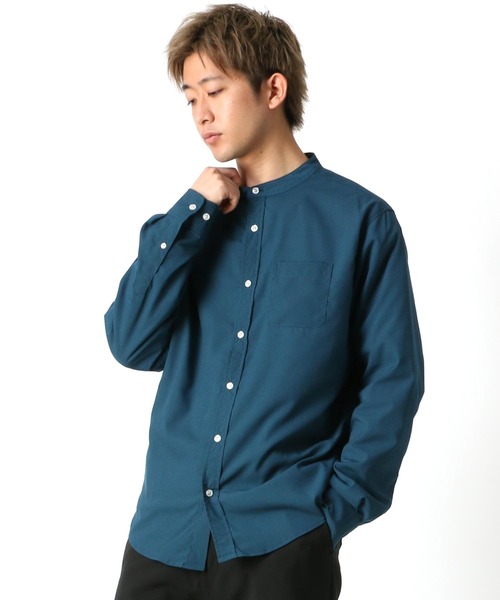 Lazar（ラザル）の「ポリトロ ドレープ リラックス バンドカラーシャツ（シャツ/ブラウス・メンズ・ブラック/ネイビー/ベージュ/ワイン・L/LL/M）」の21枚目の写真