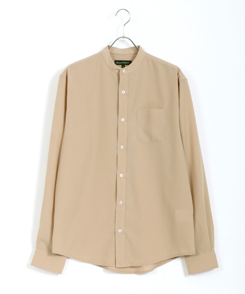 Lazar（ラザル）の「ポリトロ ドレープ リラックス バンドカラーシャツ（シャツ/ブラウス・メンズ・ブラック/ネイビー/ベージュ/ワイン・L/LL/M）」の10枚目の写真