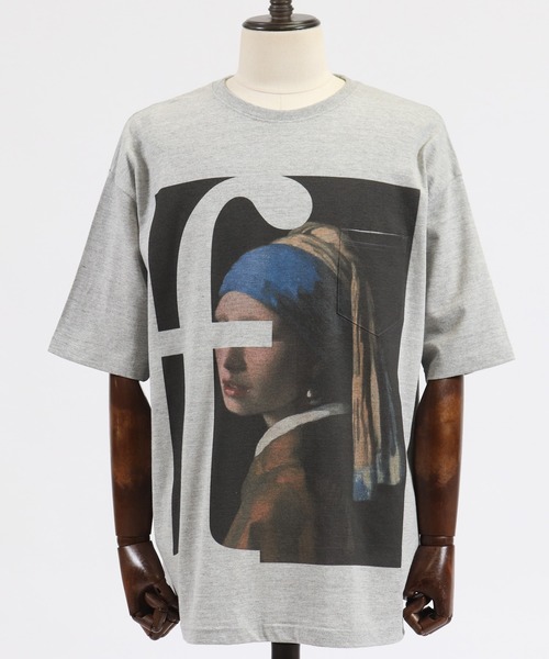 mt6474-Print Big Tee - Vermeer Tシャツ（真珠の耳飾りの少女：フェル