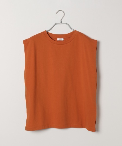 LOWRYS FARM（ローリーズファーム）の「ＢＡＳＩＣノースリーブ　889553（Tシャツ/カットソー・レディース・オフホワイト/カーキ/チャコールグレー/オレンジ・FREE）」の12枚目の写真