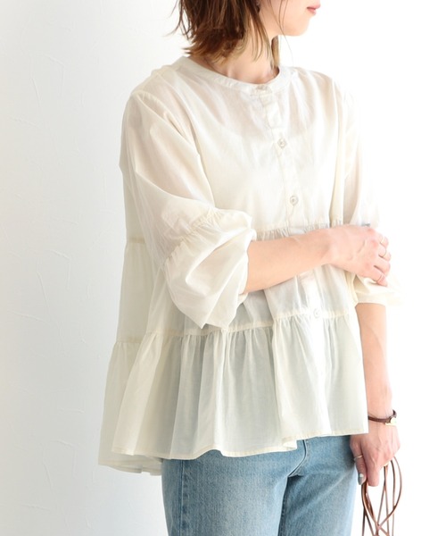 reca（レカ）の「ボリュームティアードブラウス（シャツ/ブラウス・レディース・ブラウン/ブラック/ベージュ/モカ/アイボリー・M）」の14枚目の写真