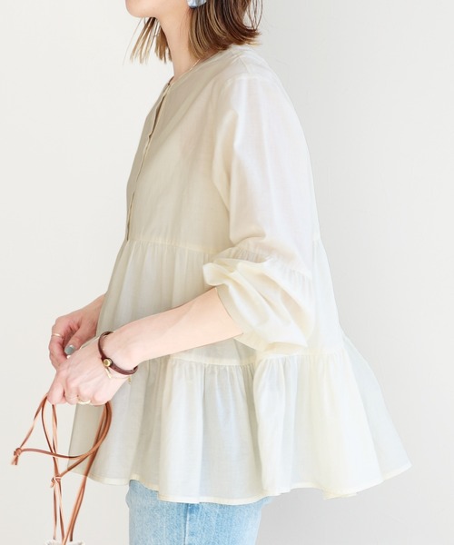 reca（レカ）の「ボリュームティアードブラウス（シャツ/ブラウス・レディース・ブラウン/ブラック/ベージュ/モカ/アイボリー・M）」の19枚目の写真