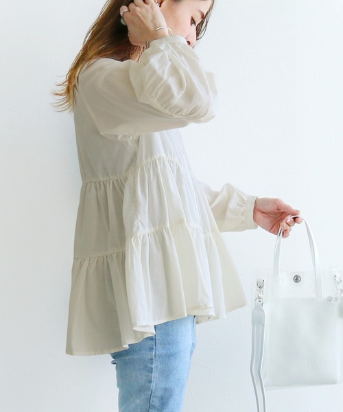 reca（レカ）の「ボリュームティアードブラウス（シャツ/ブラウス・レディース・ブラウン/ブラック/ベージュ/モカ/アイボリー・M）」の22枚目の写真