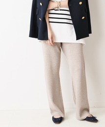 ウォッシャブルスムースニットパンツ【手洗い可能/ウエストゴム】◆