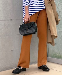 ウォッシャブルスムースニットパンツ【手洗い可能/ウエストゴム】◆