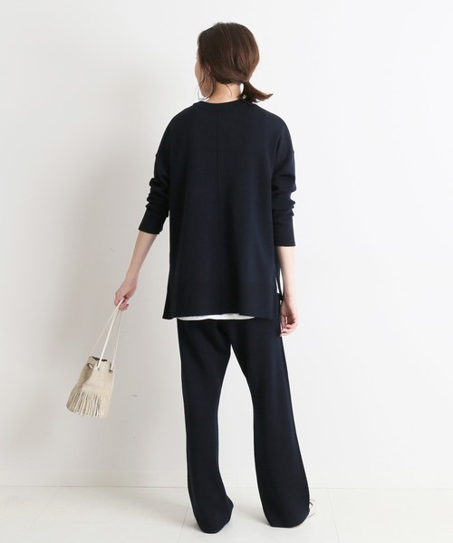 セール】ウォッシャブルスムースニットパンツ【手洗い可能/ウエスト