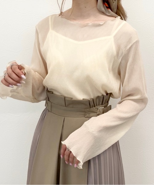 archives(アルシーヴ)の「楊柳長袖プルオーバー(Tシャツ/カットソー・レディース・ブラック/ブルー/アイボリー/ピンク系その他/ブラウン・MEDIUM)」の2枚目の写真