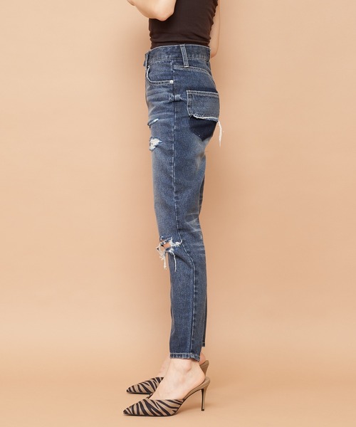 SPIRALGIRL(スパイラルガール)の「フルジップダメージデニムパンツ(デニムパンツ・レディース・ライトブルー/ブラック・SMALL/MEDIUM)」の9枚目の写真