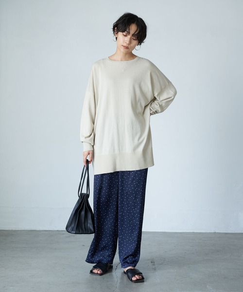 AMERICAN HOLIC（アメリカンホリック）の「バックスリットクルーネックニットチュニック（ニット/セーター・レディース・ブラック/グリーン/モカ/ライトベージュ/テラコッタ・FREE）」の11枚目の写真