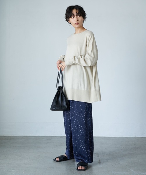 AMERICAN HOLIC（アメリカンホリック）の「バックスリットクルーネックニットチュニック（ニット/セーター・レディース・ブラック/グリーン/モカ/ライトベージュ/テラコッタ・FREE）」の15枚目の写真
