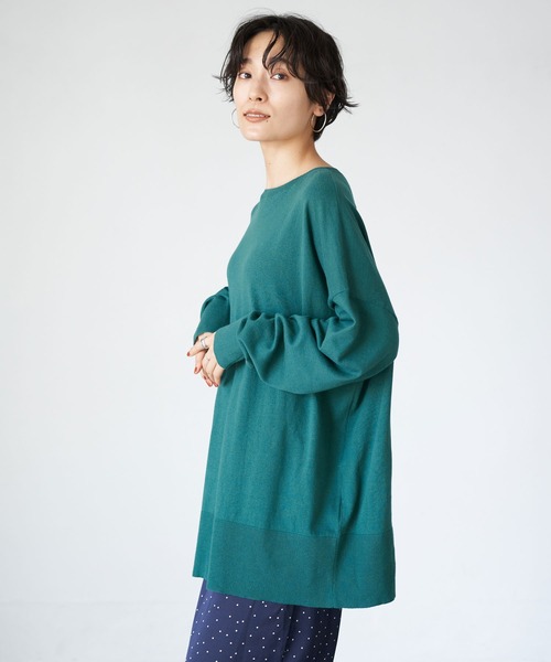 AMERICAN HOLIC（アメリカンホリック）の「バックスリットクルーネックニットチュニック（ニット/セーター・レディース・ブラック/グリーン/モカ/ライトベージュ/テラコッタ・FREE）」の20枚目の写真