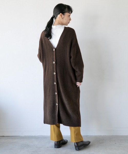 LOWRYS FARM（ローリーズファーム）の「７Ｇロングカーデワンピース　917262（ワンピース・レディース・ダークブラウン/ベージュ/グリーン・FREE）」の10枚目の写真