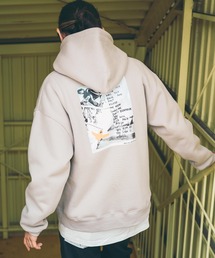 Mark Gonzales 別注 裏起毛 オーバーサイズフーディー バックプリント プルオーバーパーカー