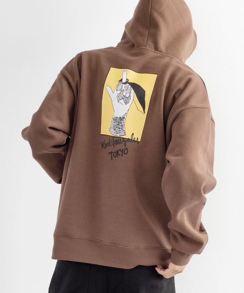 Mark Gonzales(マーク・ゴンザレス)の「Mark Gonzales 別注 裏起毛 オーバーサイズフーディー バックプリント プルオーバーパーカー(パーカー・メンズ・ベージュ/ブラック/ブラウン/グリーン/グレー/オフホワイト/ブルー/ベージュ系その他/ブラック系その他/ブラウン系その他/グリーン系その他/グレー系その他/ホワイト系その他/ブルー系その他/ベージュ系その他2/ブラック系その他2/ブラウン系その他2/グリーン系その他2/グレー系その他2/ホワイト系その他2/ブルー系その他2・M/L/XL)」の12枚目の写真
