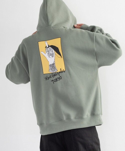 Mark Gonzales(マーク・ゴンザレス)の「Mark Gonzales 別注 裏起毛 オーバーサイズフーディー バックプリント プルオーバーパーカー(パーカー・メンズ・ベージュ/ブラック/ブラウン/グリーン/グレー/オフホワイト/ブルー/ベージュ系その他/ブラック系その他/ブラウン系その他/グリーン系その他/グレー系その他/ホワイト系その他/ブルー系その他/ベージュ系その他2/ブラック系その他2/ブラウン系その他2/グリーン系その他2/グレー系その他2/ホワイト系その他2/ブルー系その他2・M/L/XL)」の18枚目の写真