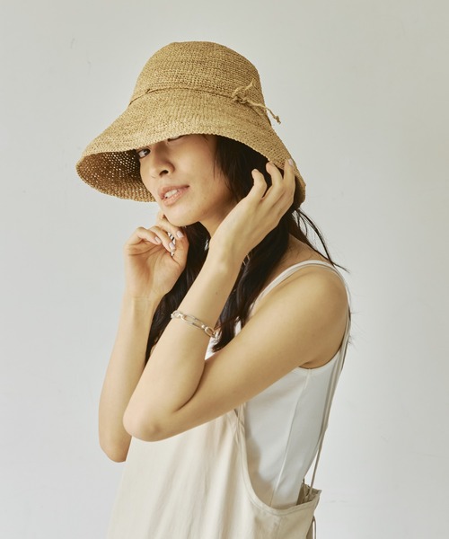 Le Voyage en Panier（ルヴォヤージュアンパニエ）の「Le voyage en panie　ツバ広ラフィアハット（ハット・レディース・ナチュラル/ライトブラウン・FREE）」の10枚目の写真