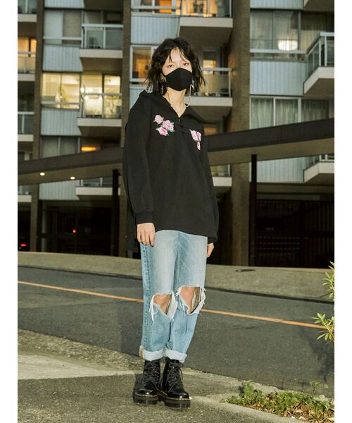 jouetie（ジュエティ）の「チャイナチュニック（スウェット・レディース・アイボリー/ブルー/ブラック・MEDIUM）」の6枚目の写真