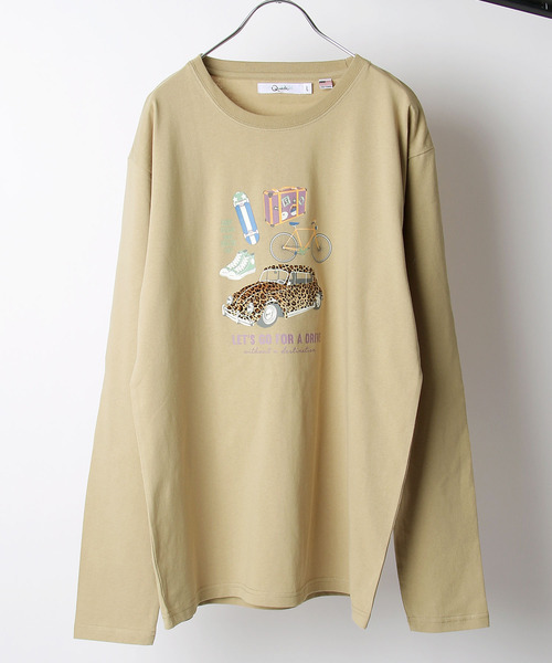 ZIP FIVE(ジップファイブ)の「【ZIP FIVE】立体凹凸プリントレトロイラスト長袖Tシャツ ロンT(Tシャツ/カットソー・メンズ・ホワイト/ブラック系/ピンク/サックスブルー/ベージュ系/ホワイト系・MEDIUM/LARGE)」の5枚目の写真