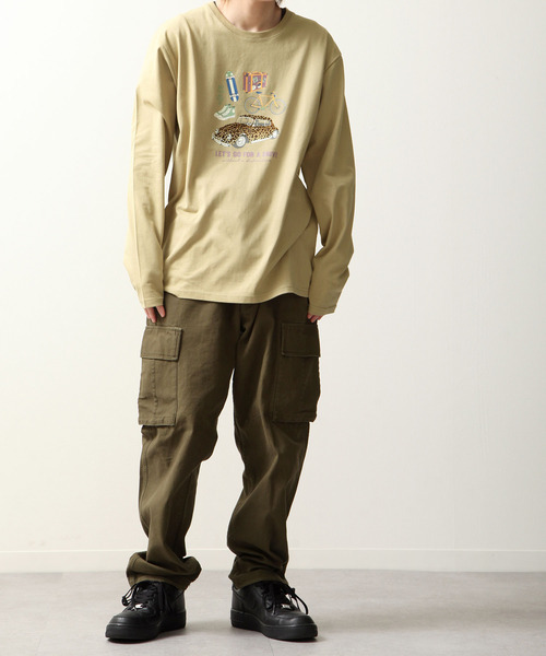 ZIP FIVE(ジップファイブ)の「【ZIP FIVE】立体凹凸プリントレトロイラスト長袖Tシャツ ロンT(Tシャツ/カットソー・メンズ・ホワイト/ブラック系/ピンク/サックスブルー/ベージュ系/ホワイト系・MEDIUM/LARGE)」の11枚目の写真