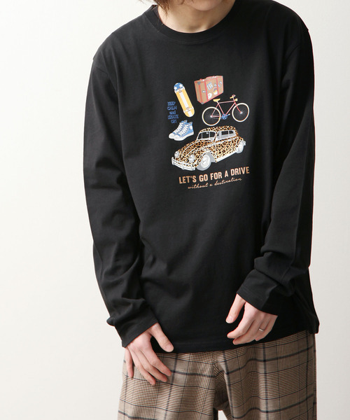 ZIP FIVE(ジップファイブ)の「【ZIP FIVE】立体凹凸プリントレトロイラスト長袖Tシャツ ロンT(Tシャツ/カットソー・メンズ・ホワイト/ブラック系/ピンク/サックスブルー/ベージュ系/ホワイト系・MEDIUM/LARGE)」の12枚目の写真