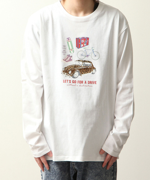 ZIP FIVE(ジップファイブ)の「【ZIP FIVE】立体凹凸プリントレトロイラスト長袖Tシャツ ロンT(Tシャツ/カットソー・メンズ・ホワイト/ブラック系/ピンク/サックスブルー/ベージュ系/ホワイト系・MEDIUM/LARGE)」の17枚目の写真