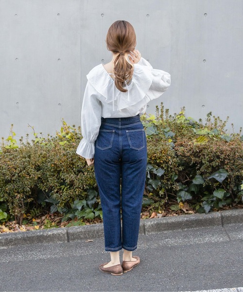 flower（フラワー）の「チャーミングフリルブラウス（シャツ/ブラウス・レディース・ホワイト/グリーン・FREE）」の7枚目の写真