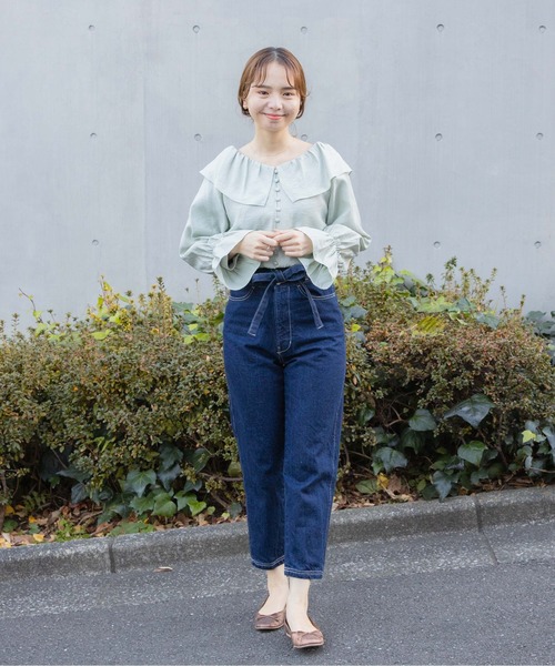 flower（フラワー）の「チャーミングフリルブラウス（シャツ/ブラウス・レディース・ホワイト/グリーン・FREE）」の12枚目の写真