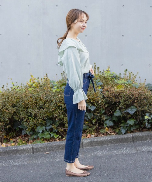 flower（フラワー）の「チャーミングフリルブラウス（シャツ/ブラウス・レディース・ホワイト/グリーン・FREE）」の13枚目の写真